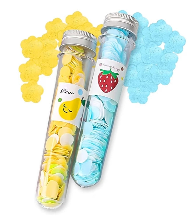 Disposable Paper Soap Tube, Mixed Fragrance Paper Soap Sheets, Flower Design, Compact and Portable, Gentle on All Skin Types, Dissolves Easily, Hygienic and Travel-Friendly pack of 3 and3 free